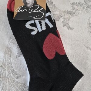 Elvis Presley Fan Socks Low Cut Ankle Novelty One Size 7-12, NWT only 2 Pair